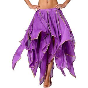 Women's Chiffon 10 Panel Violet Skirt Costume Elegant Flowy Dance or Party Skirt